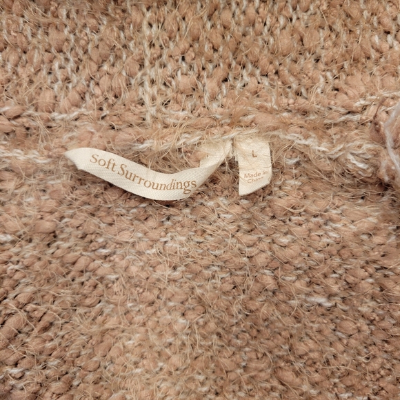 Soft Surroundings knit pink hooded cardigan - Picture 3 of 10